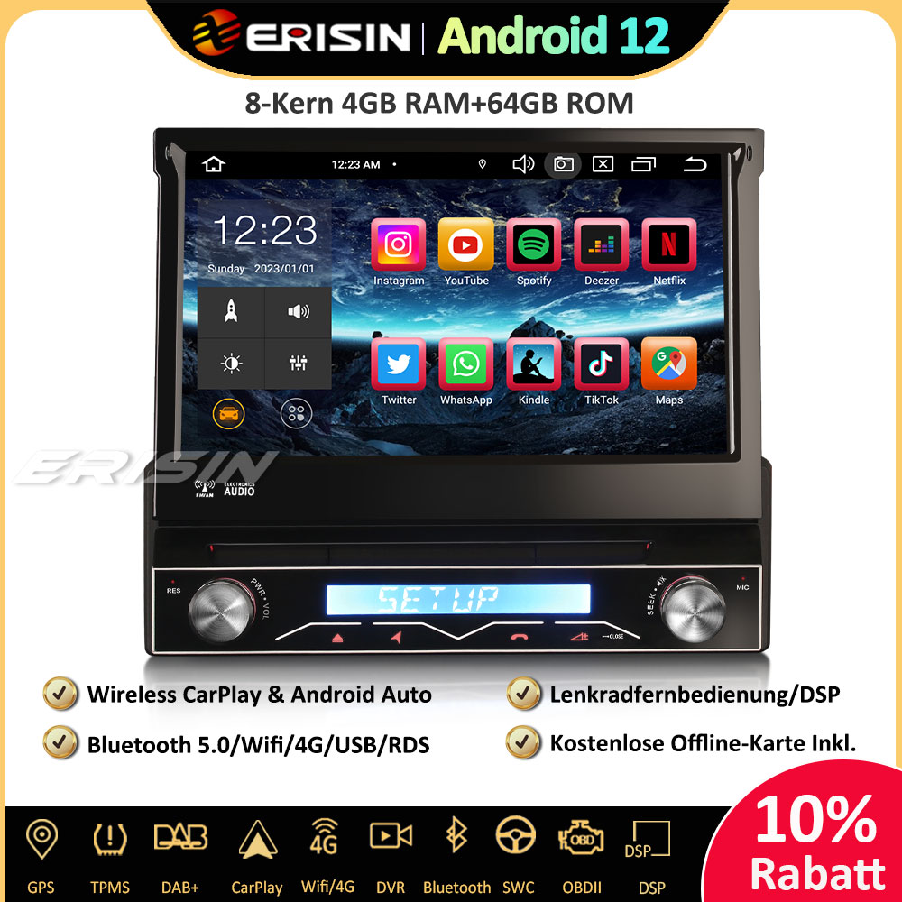 Erisin Es U Kern Android Abnehmbar Autoradio Gps Navi Carplay