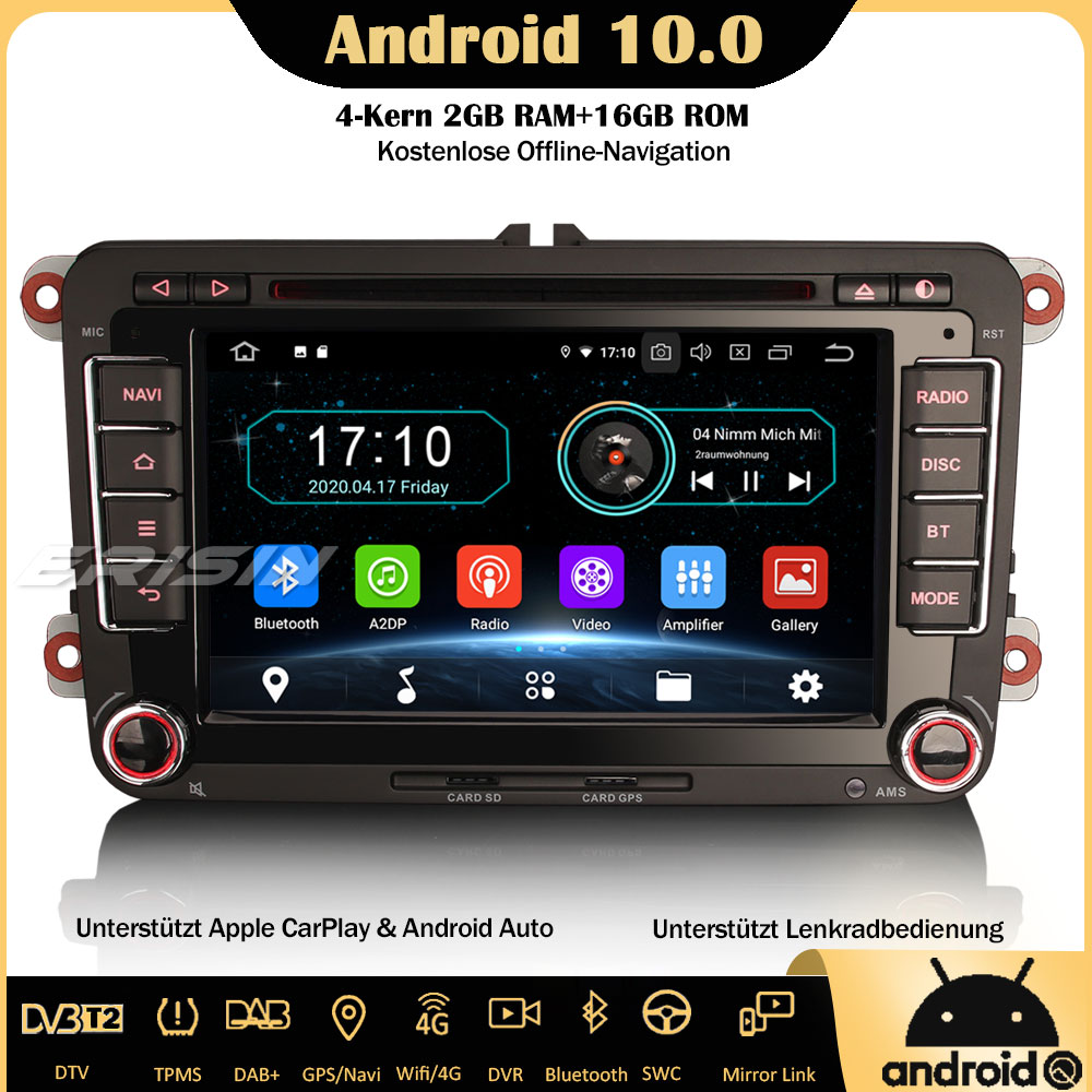 VW Autoradio Android 10 Doppel Din Radio mit Navi Bluetooth