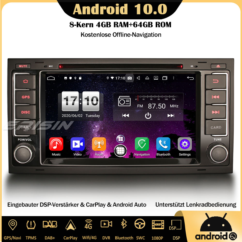 Android 13 Autoradio für VW Volkswagen Touareg T5 Transporter [Octa Core 4G  RAM+64G ROM] mit Wireless Carplay/Android Auto/GPS Navigation/Bluetooth/WiFi  Anschluss/FM AM RDS Radio/SWC/Rückfahrkamera : : Elektronik & Foto